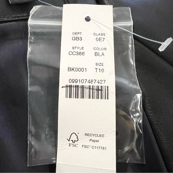 J.CREW Vivienne Blazer Black Faux Leather Patch Pocket Button Size 16 Tall NEW - Picture 5 of 8